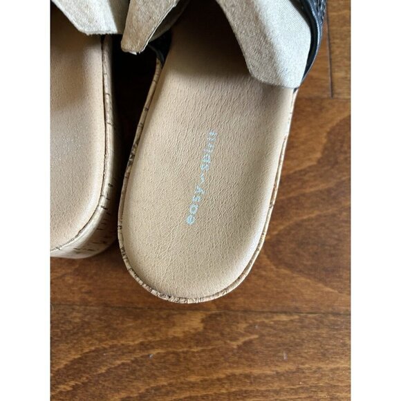 Easy Spirit  Women's 10 M Wedge Sandal Flats Black Open Toe NEW Size 10 M Woven - Picture 6 of 7